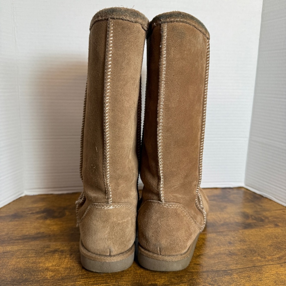 Xhilaration Boots Genuine Suede Tan Faux Fur Lining Women's Size 7 Rubber Sole - Picture 5 of 12